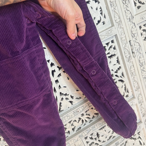 KIDS Vtg Lands End Purple Corduroy Roveralls Overalls Made In USA Sz 4T - Picture 3 of 6